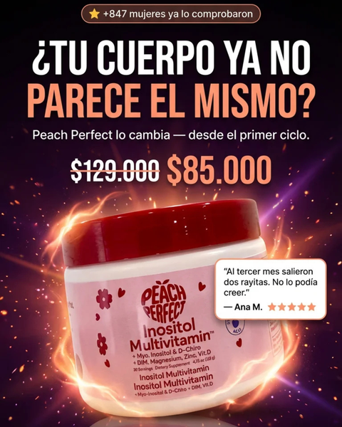 Inositol Peach Perfect Multivitamínico Femenino - Regulador Hormonal