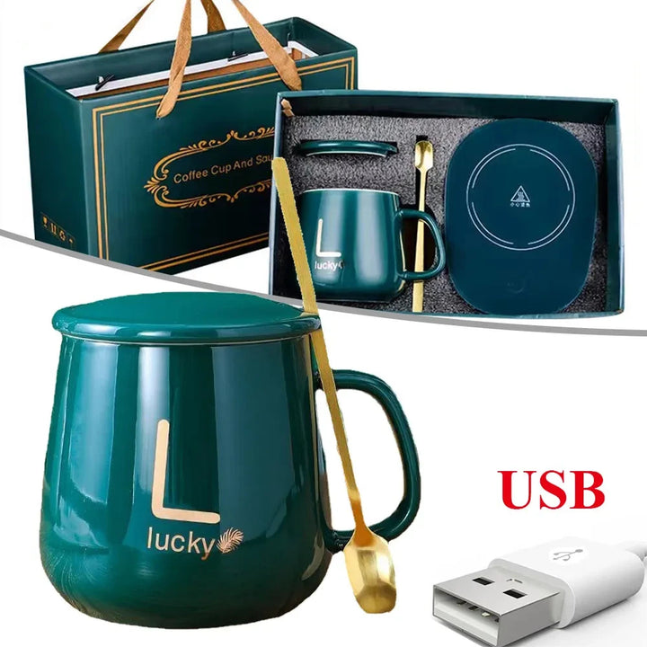 MUG DE LUJO CON CALENTADOR USB