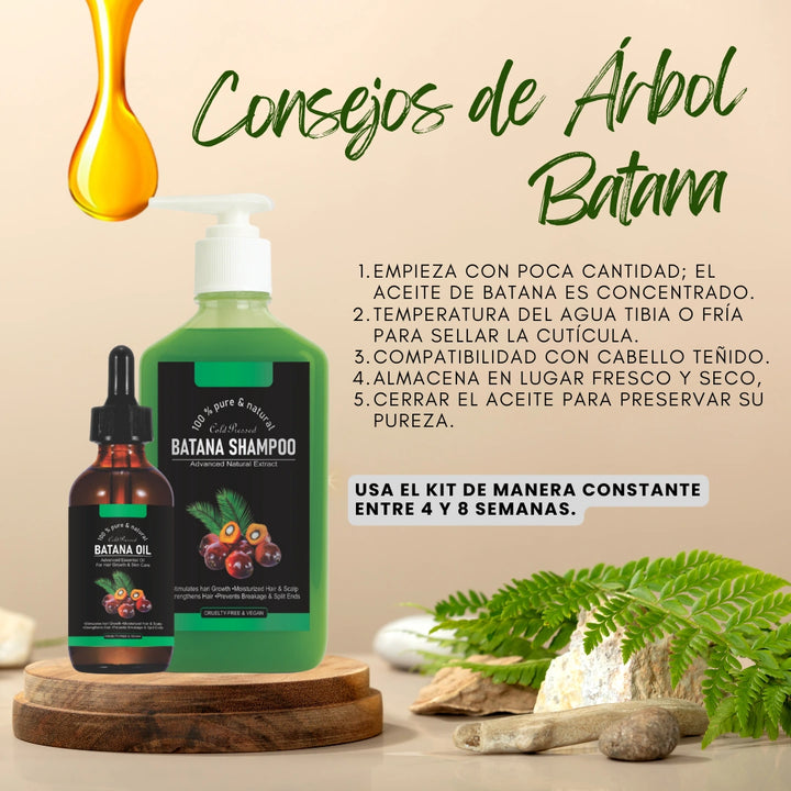 KIT ÁRBOL DE BATANA: ACEITE BATANA (30ml) + SHAMPOO ACTIVADO (360ml)
