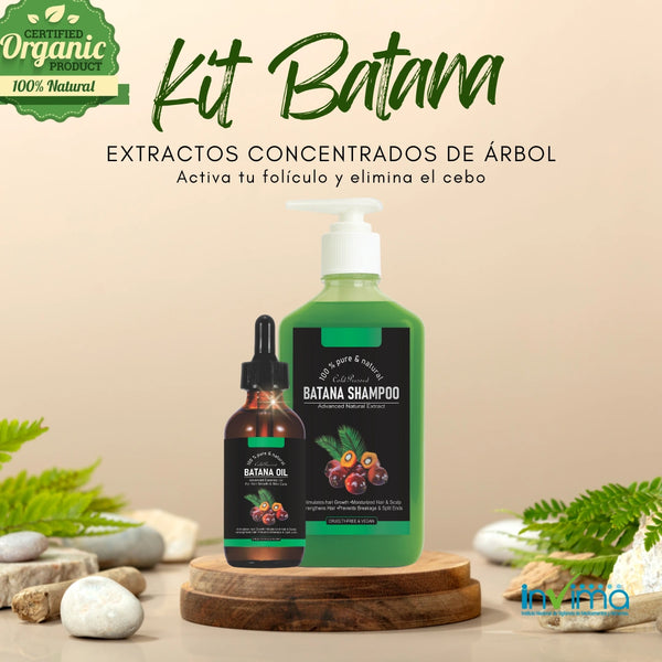 KIT ÁRBOL DE BATANA: ACEITE BATANA (30ml) + SHAMPOO ACTIVADO (360ml)