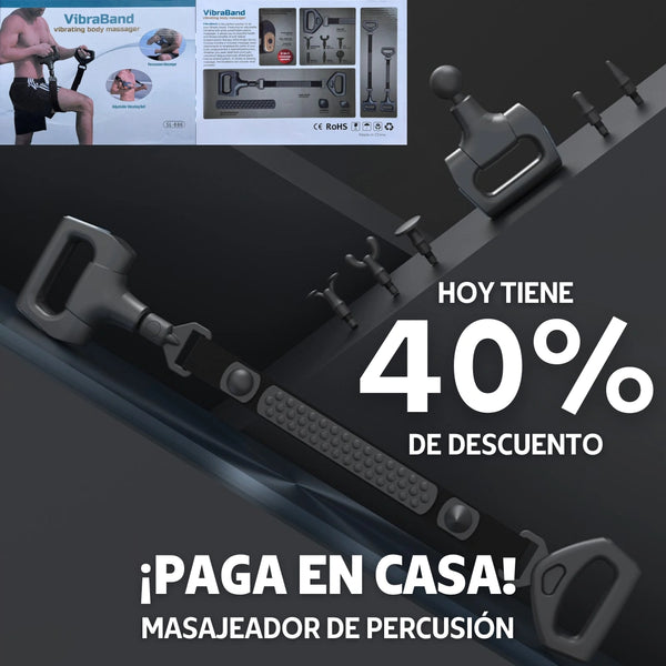 VibraBand + 6 Cabezales + Correa Ajustable: masaje autónomo, sin depender de nadie