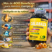 Calabaza Daily®: 20 Semillas por Goma. Desinflama tu próstata en menos de 1 semana