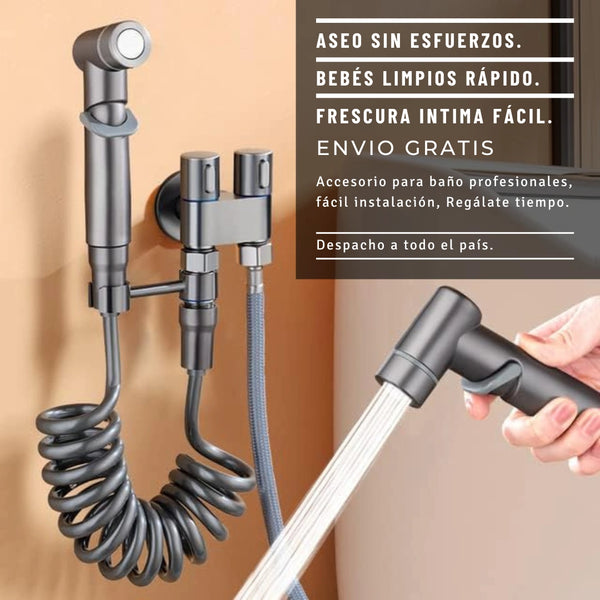 Ducha en aleación Doble Válvula: ¡Ahorra agua, Frescura & Limpieza intima!