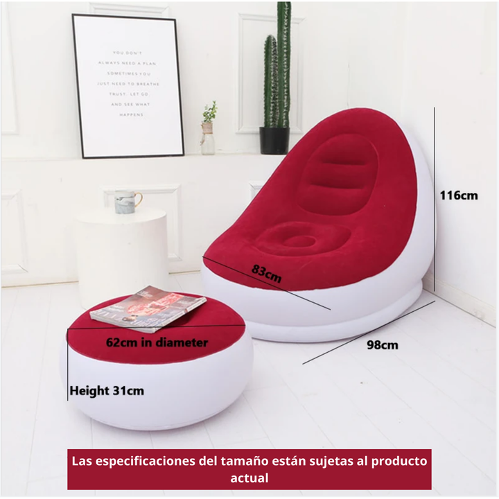 SILLÓN PEREZOSO 2 EN 1 + INFLADOR ®️