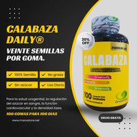 Calabaza Daily®: 20 Semillas por Goma. Desinflama tu próstata en menos de 1 semana